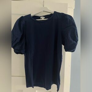 Blue Puff Sleeve Top